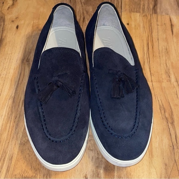 Zara Other - Zara Athletic Tasseled Suede Leather Loafers Size 40 EU